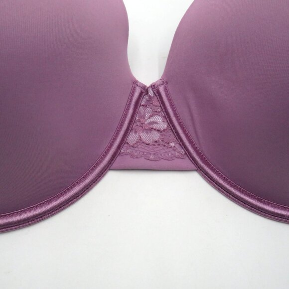 Vanity Fair 42DDD Purple Full Coverage T Shirt Bra Lace Detail Adjustable Straps - Picture 2 of 5